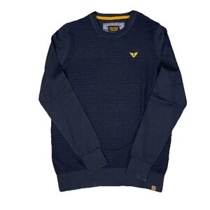 PME Legend American Classic Crewneck Sweater Mens Medium Knit Emblem Navy Cotton